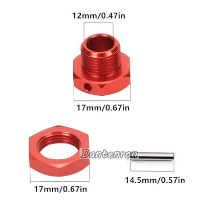 RC Aluminum 17mm Wheel Hex Nuts with Wheel Hub Wrench Repair Tool Set Upgrades Part for 1/8 RC Cars Trucks Off Road Buggy Arrma Typhon Kraton 6S 3S Traxxas E-Maxx E-Revo Mojave (Purple) - color: Purple