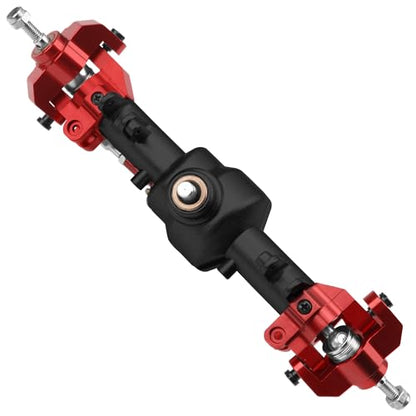 Metal Front & Rear Portal Axle Set Upgrades Parts Compatible with 1/12 MN128 G500 MN86K MN86KS MN86S RC Crawler Car (Black) - color: Black