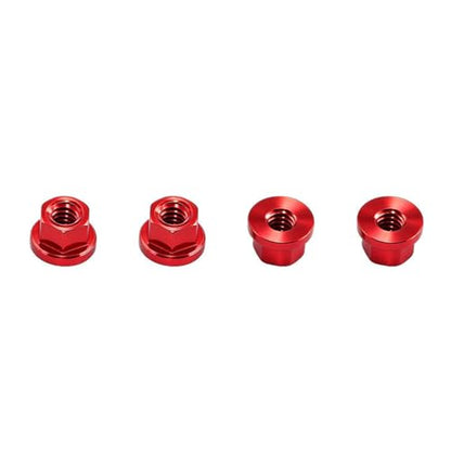 4PCS Aluminum Alloy Wheel Rim M2 Nuts RC Upgrade Parts for AXIAL 1/30 SCX30 Ford Bronco Jeep K10 RC Climbing Car (Red) - color: Red