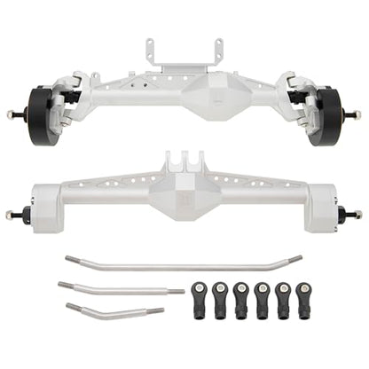 MEUS RACING Capra 1.9 Portal Axles Kit with Isokinetic 3-Section CVDs and Ackerman Steering Structure for Axial Capra 1.9 4X4 and DIY SCX10 SCX10 II Upgrades Parts (Standard-Silver) - color: Standard-silver