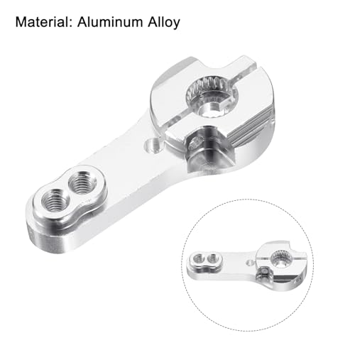 MECCANIXITY 4 Pcs Aluminum Alloy 25T Steering Servo Arm Horn for DIY RC Car/Boat/Airplane Boat Accessories, Purple/Silver - color: Purple/Silver