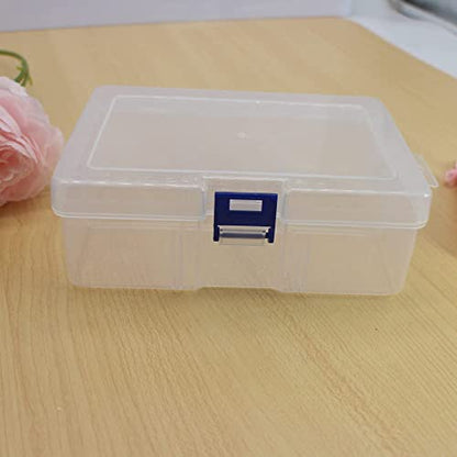6-Piece Clear Plastic Storage Box with Snap-Tight Latch - Organizer Container for Pencils, Puzzles, Small Toys, Jewelry Making & Sewing Crafts (Small Size) - size: 6pcs Small Box