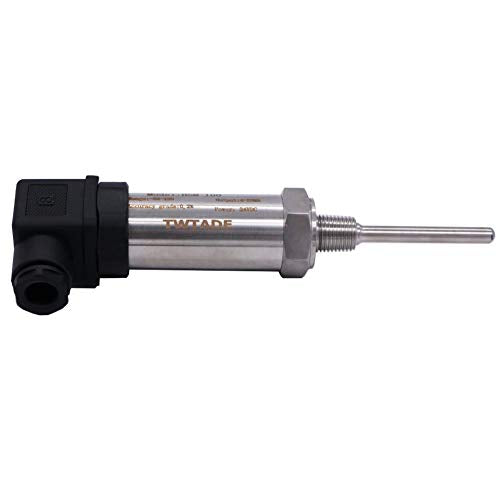 TWTADE Industrial Temperature Sensor Temperature Transmitter -50°C~+150°C, 2-Wire 4-20mA Signal Output 1/4" NPT, Male Thread, Probe Rod Length: 30MM