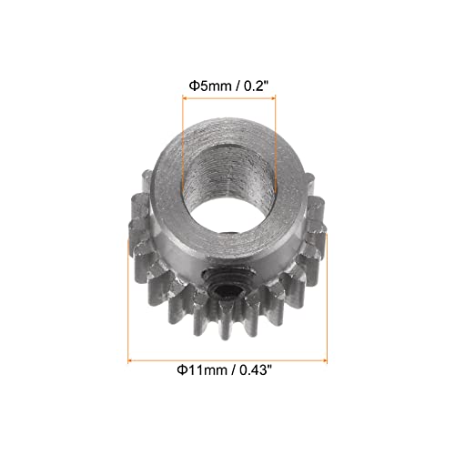 HARFINGTON Pinion Gear 5mm Bore 21T Mod 0.5 Stainless Steel Spur Diff Differential Motor Gear RC Car Replacement Parts - style: 21T