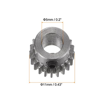 HARFINGTON Pinion Gear 5mm Bore 21T Mod 0.5 Stainless Steel Spur Diff Differential Motor Gear RC Car Replacement Parts - style: 21T