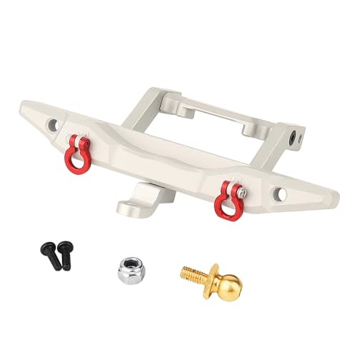 Front & Rear Bumper Aluminum for Traxxas 1/18 TRX4M TRX-4M Defender RC Crawler Car Upgrade Parts (Silver) - color: Silver