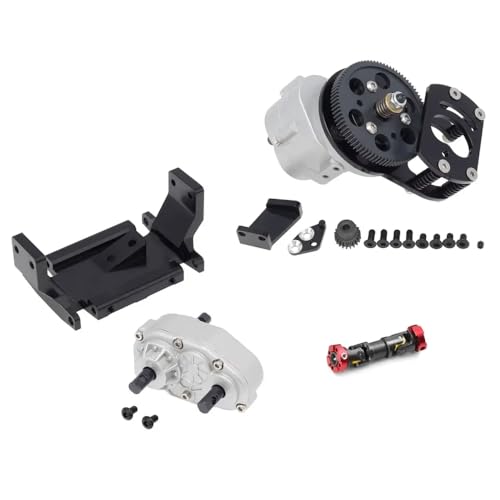 Metal R3 Single Speed Gearbox Transfer Case Compatible with 1 10 Scale RC Crawler Compatible with Gelande II FJ40 G2 D110 and Similar Models(1 Set Silver) - color: 1 Set Silver