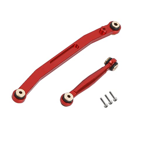 Aluminum Steering Linkage Steering Link for 1/24 Axial SCX24 RC Crawler Car Upgrades (Red) - color: Red