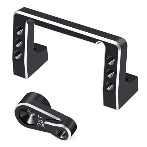 RC Car Aluminium Servo Mount Servo Fixed Bracket Stand with Metal Servo Horn Arm for Losi 1/16 Mini-B 2WD Buggy RC Car Upgrade Parts