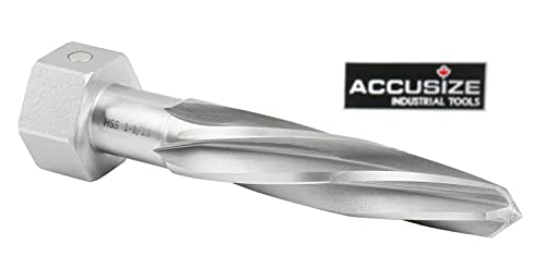 Accusize Industrial Tools Chucking Reamer, 1-1/16 in, 1523-8055 | Magnetic Hex Shank, HSS Spiral Flutes Aligning Reamers, Size: 1-1/16", Flt Len: 5", OAL: 7", Hex Shank Size: 1-5/8" - size: 1-1/16 inch