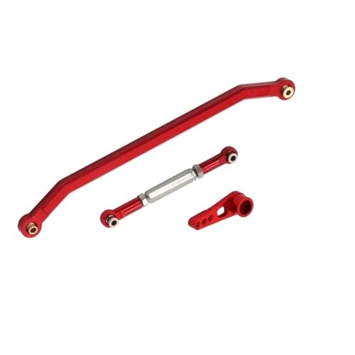 RC Links Linkage Compatible with MN128 MN86 MN86S MN86K MN86KS MNG500 1/12 RC Track Truck Upgrade Parts Metal Steering Linkage Tie Rod and Servo Arm(Red) - color: Red