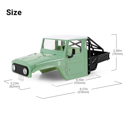 INJROA IR40 Truck Body for 1/18 TRX4M Defender Bronco (Muted Green) - color: Muted Green