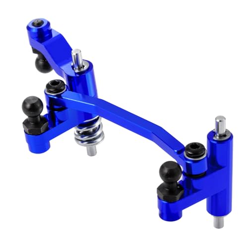 Aluminum Alloy Steering Assembly Set Servo Saver Steering Bellcranks & Drag Link Spring Retainer Parts Compatible with Traxxas 1/18 LaTrax Teton RC Car Upgrades (Blue) - color: Blue