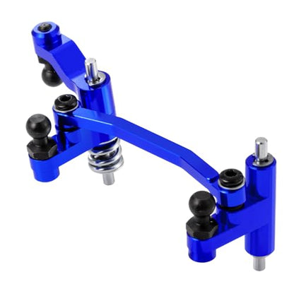 Aluminum Alloy Steering Assembly Set Servo Saver Steering Bellcranks & Drag Link Spring Retainer Parts Compatible with Traxxas 1/18 LaTrax Teton RC Car Upgrades (Blue) - color: Blue