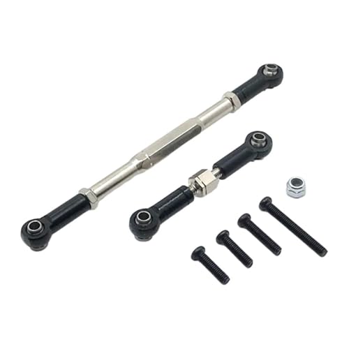 Front Rear Drive Shaft for WPL C14 B1 B14 B16 B24 B26 Steering Tie Rod Set for 1/16 rc Car Crawler Part 2pcs Metal Linkage Servo Link(Black) - color: Black