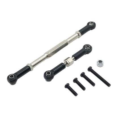 Front Rear Drive Shaft for WPL C14 B1 B14 B16 B24 B26 Steering Tie Rod Set for 1/16 rc Car Crawler Part 2pcs Metal Linkage Servo Link(Black) - color: Black