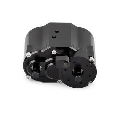 2-Speed Transfer Case Gearbox 48P Dual Speed Transmission 1.8:1/0.7:1 for 1/10 RC Crawler 4WD (Black/Red) (Black) - color: Black