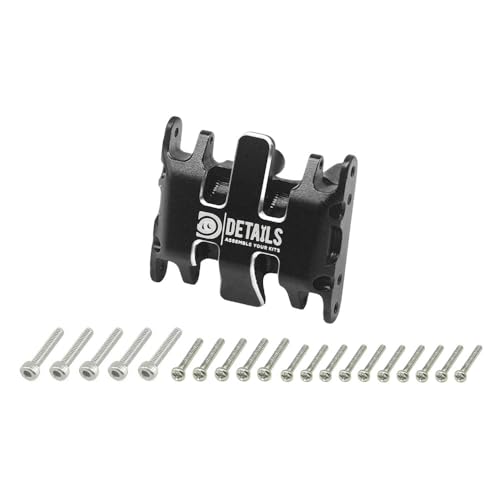 Aluminum Skid Plate Upgrade Set for 1/30 Axial SCX30 Jeep Wrangler, Metal Chassis Protection with Mounting Screws, Black and Red Options (Aluminum-Black) - color: Aluminum-black