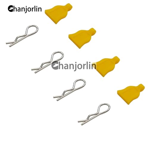 12 Pcs RC Car Universal RC Body Clips with Pull Tabs Car Clips R Clips Compatible with 1/8 1/10 1/12 RC On Road Car Crawler Truck Buggy Shell Replacement Parts TT02 Axial SCX10 (Yellow) - color: Yellow