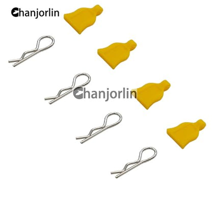 12 Pcs RC Car Universal RC Body Clips with Pull Tabs Car Clips R Clips Compatible with 1/8 1/10 1/12 RC On Road Car Crawler Truck Buggy Shell Replacement Parts TT02 Axial SCX10 (Yellow) - color: Yellow