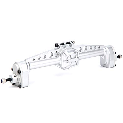 Metal Rear Portal Axle Assembly, Upgraded Bevel Gear Set with 8.7in Length for 1/10 SCX10 III RC Crawler (Silver