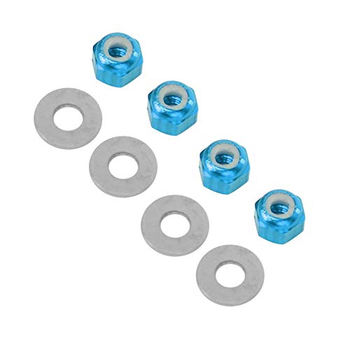 RC Car Wheel Nut, 4 Pcs 3mm RC Off-Road Vehicle Wheel Hex Lock Nut Fit Tire Nut Upgrade Accessory for 1/14 144001 RC Car (Blue A949-49R)