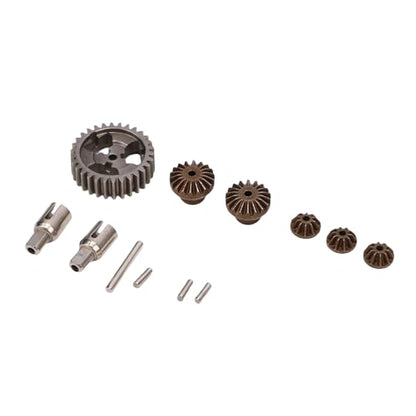 RC Differential Gear Set, Metal Upgrade with Precise Fitting, Metal RC Gear Set for Enhanced Handling and Acceleration for RC Hobbyists and 1/24 Scale Car Enthusiasts in Racing and Off-Road Scenarios