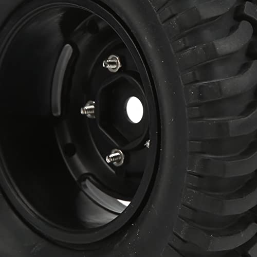 RC Rubber Tires Set, RC Tires and Wheel Rims Set 4pcs Durable Heavy Duty 100mm for 1/10 RC Crawler