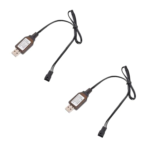 SM-3P Charger with SM-3PIN Plug for 7.4V 2S Lipo Battery RC Car RC Tank RC Boat Toys Universal 7.4V USB Charger Cable with Protection 2 Pack SM3P Charger