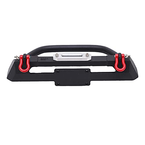 RC Rock Car Metal Front Bumper Heavy Duty Upgrade Parts for SCX10 90046 90047 1/10 RC Crawler Black Steel Aluminum 141x57mm 260g