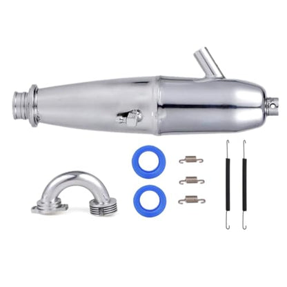 ZEZEFUFU 1 Set Aluminum Alloy Exhaust Pipe Replacement for 1/8 Nitro Gas Engine RC Buggy Car Accessories