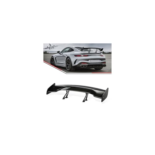 57" Car Rear GT Wing Spoiler, ABS & Aluminum Alloy Universal Rear Spoiler with Adjustable Bracket, Black - style: Glossy Black