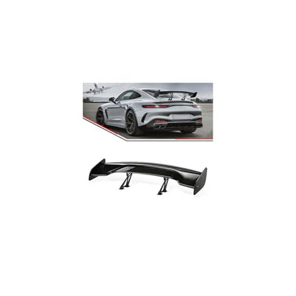 57" Car Rear GT Wing Spoiler, ABS & Aluminum Alloy Universal Rear Spoiler with Adjustable Bracket, Black - style: Glossy Black