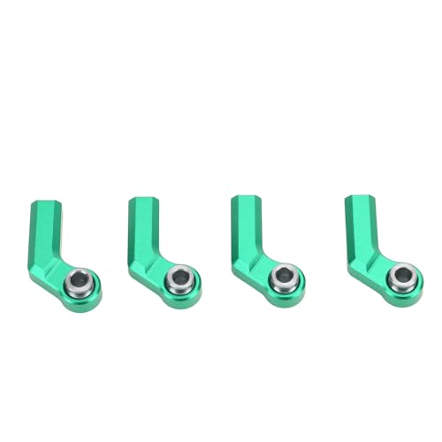 4PCS RC Link Rod Ends M4 Curved CW Alloy 7mm Ball Head Set Steering Upgrade Replacement Parts for 1/10 Scale Model Cars with Clockwise Thread Design Enhanced Performance (Green) - color: Green