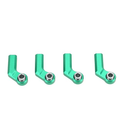 4PCS RC Link Rod Ends M4 Curved CW Alloy 7mm Ball Head Set Steering Upgrade Replacement Parts for 1/10 Scale Model Cars with Clockwise Thread Design Enhanced Performance (Green) - color: Green