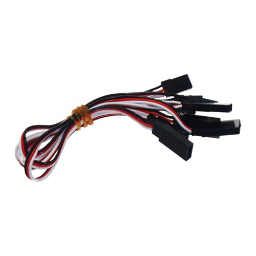 3-Pin Servo Extension Wire Lead Female to Male, JR Plug Connector, RC Servo Extension Wire Connectors, Remote Control Parts for RC Car Drone Quadcopter Aircraft ETC. (20cm-5pcs) - style: 20cm-5pcs