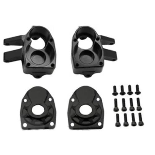 RC Models Spare Parts For Axial For Capra F9 Portal For SCX10 III AXI03007 1/10 Aluminum Alloy Front Rear Axle Steering Knuckles Housing RC Crawler Car Parts(Black) - color: Black