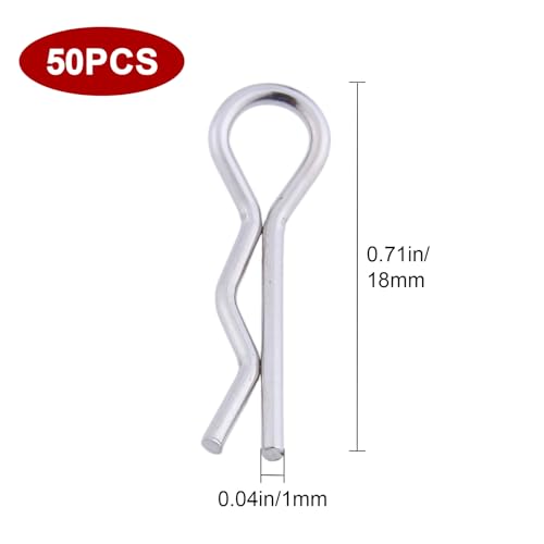 Hobbypark 1/18 Body Clips Small Bent Springy R Pins for WLtoys A949 A959 A969 A979 A959-B A969-B A979-B RC Car Vehicles Replacement (50-Pack)