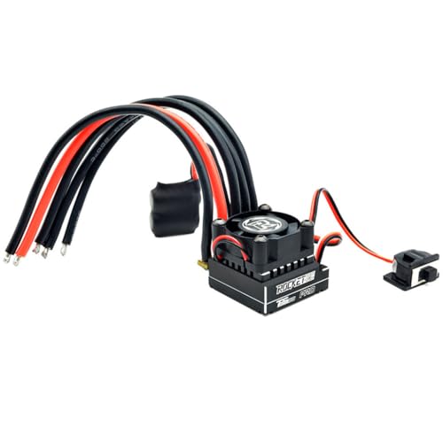 1-3S Supersonic 390 Sensored Brushless Motor 8.5T/10.5T/13.5T/17.5T TS80 Pro 80A ESC for 1/12 1/14 Scale Off-Road Buggy Truck Crawler RC Car (Black TS80A) - color: Black TS80A