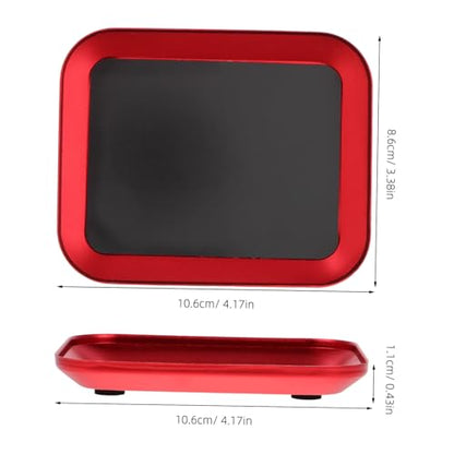 Abaodam Aluminum Alloy Magnetic Screw Storage Tray Red Organizer for Small Parts for Rc Model Cars Versatile Tool for Mechanic Workbench