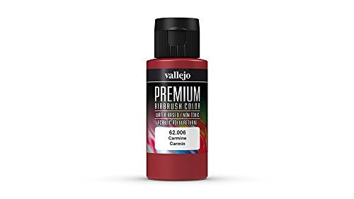 Vallejo - Premium Color RC Carmine 2.02 Fl.Oz. (60 ml) for Airbrushing, Acrylic-Polyurethane Hybrid Resin of Great Resistance Paint for Model and Hobby Use - style: Carmine