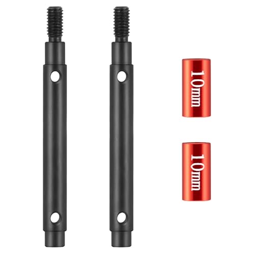 MOHERO 2Pcs Steel Extended 10mm Portal Stub Axle Drive Shaft for 1/18 Rock Crawler Redcat Ascent-18 Upgrade Parts - color: Extended 10mm