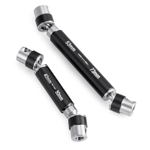 Steel RC Center Drive Shaft 40+53mm Driveshaft for 1/24th AXIAL SCX24 AXI00001 C10 AXI00002 JLU AXI00006 Bronco RC Crawler Car Upgrade Parts - color: Black