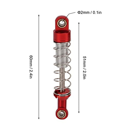 OUKENS RC Shock Absorber Set, 4Pcs Metal Red Adjustable Oil Shocks for 1/18 1/16 RC Crawler, Compatible with TRX4M, WPL C14 C24, MN D90, Axial Capra Upgrade Parts - color: Red