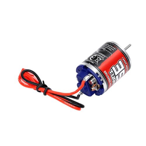 Drfeify RC Brushed Motor, 370 35T, Stainless Steel, 2.0mm D Shaft | JST Female Connector, Low Noise Vibration Precision, Heat Proof Pure Copper Windings, for RC Model Car
