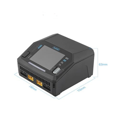 ToolkitRC M6DAC V2/PRO 16AX2 AC200-300W DC800W Dual Channel Smart Charger for 1-6S LiPo LiHV Life Lilon LTO 1-16S NiMH PD65W (M6DAC Pro) - size: M6DAC Pro