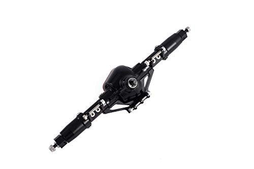 Aluminum Alloy Front and Rear Axle and Universal Driveshafts Set for 1/10 RC Crawler Car Axial SCX10 (Black) - color: Black
