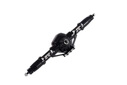 Aluminum Alloy Front and Rear Axle and Universal Driveshafts Set for 1/10 RC Crawler Car Axial SCX10 (Black) - color: Black