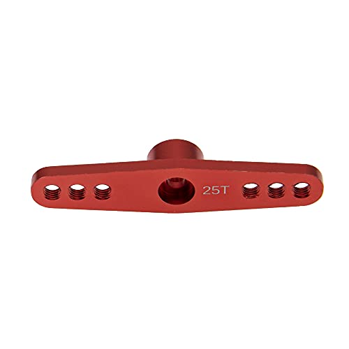 3Pack ShareGoo Aluminum Alloy 25T Servo Horn Double Arm Steering Arms Compatible with Futaba Savox Power HD HSP MG995 Servos Motor 1/8 1/10 RC Car Buggies (Red) - color: Red