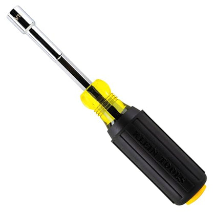 Klein Tools 654516 Heavy-Duty Hollow Shaft Nut Driver, Color-Coded 5/16-Inch Hex, Pass Through Design, 6-Point Socket, and Cushion-Grip Handle - size: 5/16-Inch